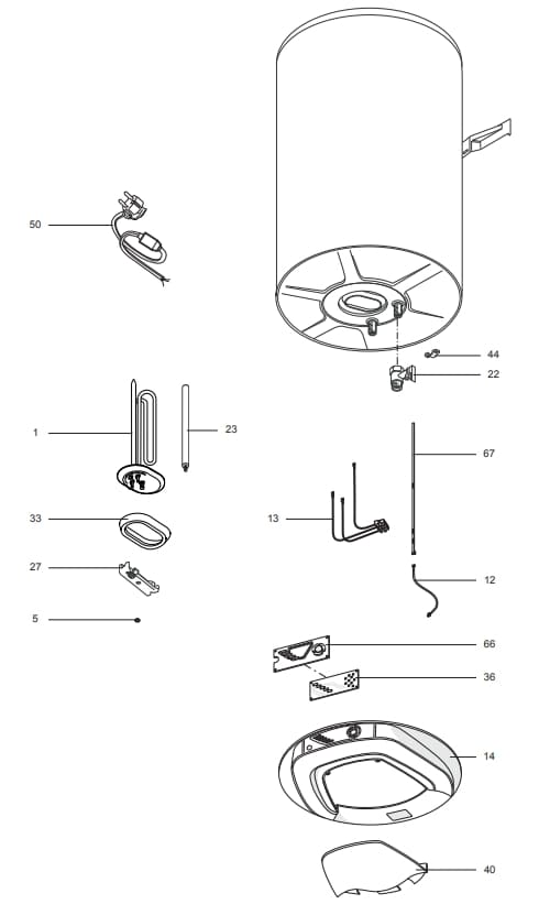 Запчасти Ariston ABS PLT PW 30 V SLIM купить в Екатеринбурге