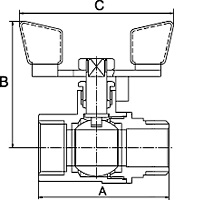 Купить   Кран шаровый PF TREND вн/нар бабочка  