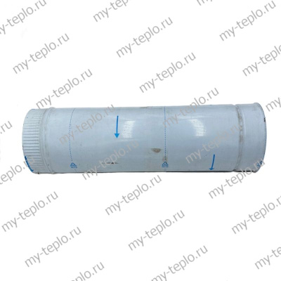 Дымоход нержавеющий труба 0,5 м, ø 150 (AISI 430 t0,5) МОНО КРРУТ